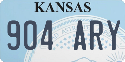 KS license plate 904ARY