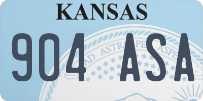 KS license plate 904ASA