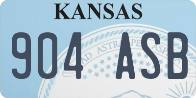 KS license plate 904ASB