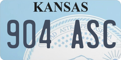 KS license plate 904ASC