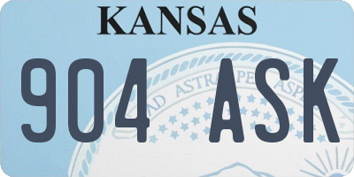 KS license plate 904ASK