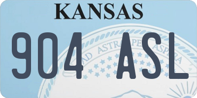 KS license plate 904ASL