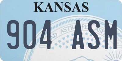 KS license plate 904ASM