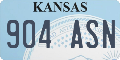 KS license plate 904ASN
