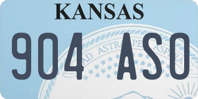 KS license plate 904ASO
