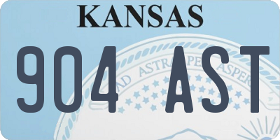 KS license plate 904AST