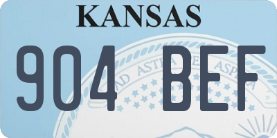 KS license plate 904BEF
