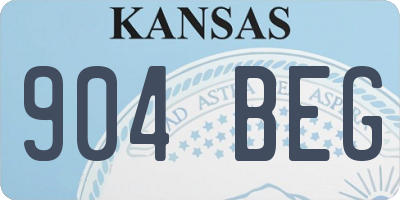 KS license plate 904BEG