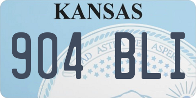 KS license plate 904BLI