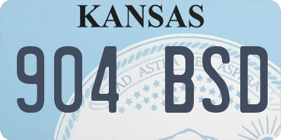 KS license plate 904BSD