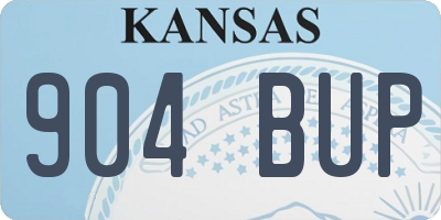 KS license plate 904BUP
