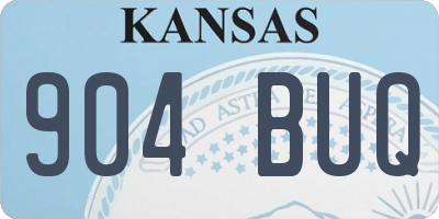 KS license plate 904BUQ