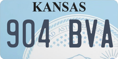 KS license plate 904BVA