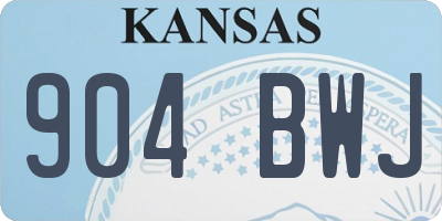 KS license plate 904BWJ