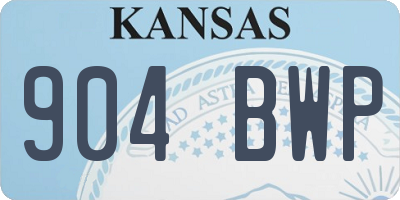 KS license plate 904BWP