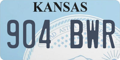 KS license plate 904BWR