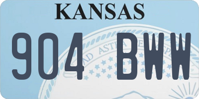 KS license plate 904BWW