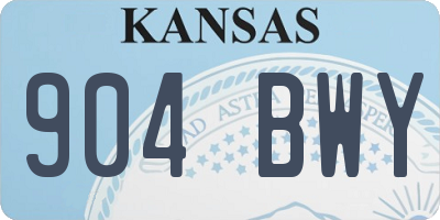 KS license plate 904BWY