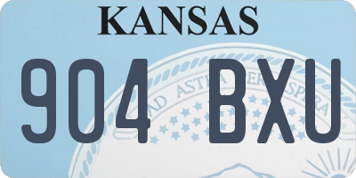 KS license plate 904BXU