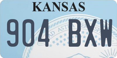 KS license plate 904BXW