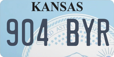 KS license plate 904BYR