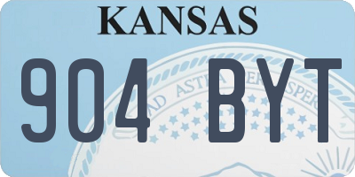 KS license plate 904BYT