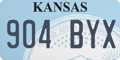 KS license plate 904BYX