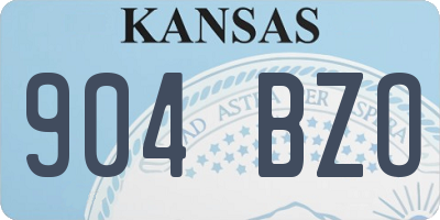 KS license plate 904BZO