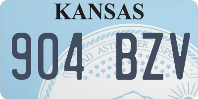 KS license plate 904BZV