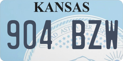 KS license plate 904BZW
