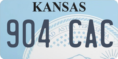 KS license plate 904CAC