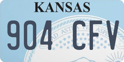 KS license plate 904CFV