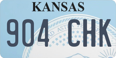 KS license plate 904CHK