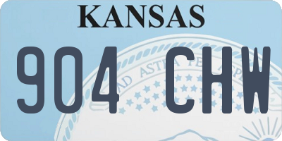 KS license plate 904CHW