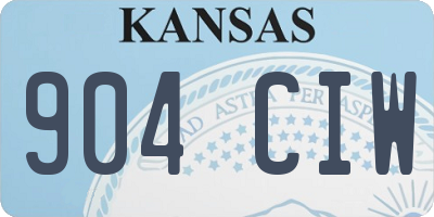 KS license plate 904CIW