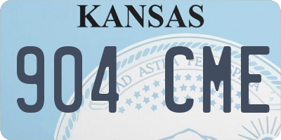 KS license plate 904CME