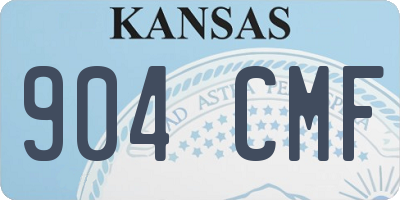 KS license plate 904CMF