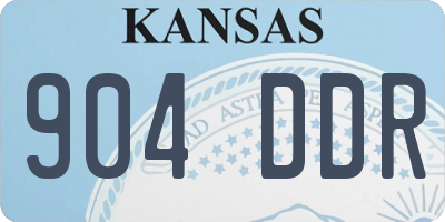 KS license plate 904DDR