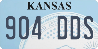KS license plate 904DDS