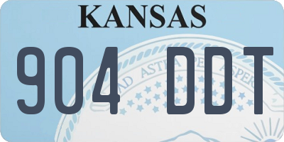KS license plate 904DDT
