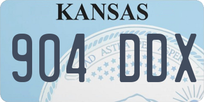 KS license plate 904DDX
