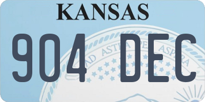 KS license plate 904DEC