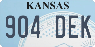 KS license plate 904DEK