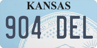 KS license plate 904DEL