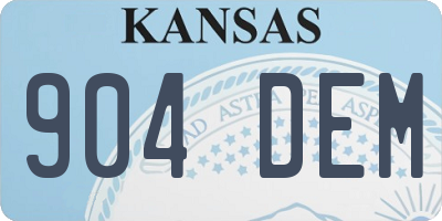 KS license plate 904DEM