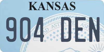 KS license plate 904DEN