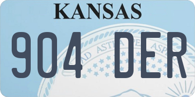 KS license plate 904DER
