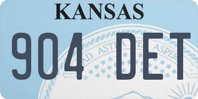 KS license plate 904DET