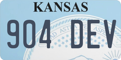 KS license plate 904DEV