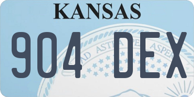 KS license plate 904DEX